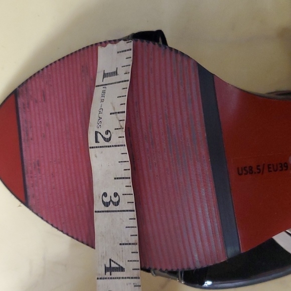 Unknown Shoemaker Velvet Black Patent Leather Ankle Strap Sandals 8.5 - Picture 10 of 10